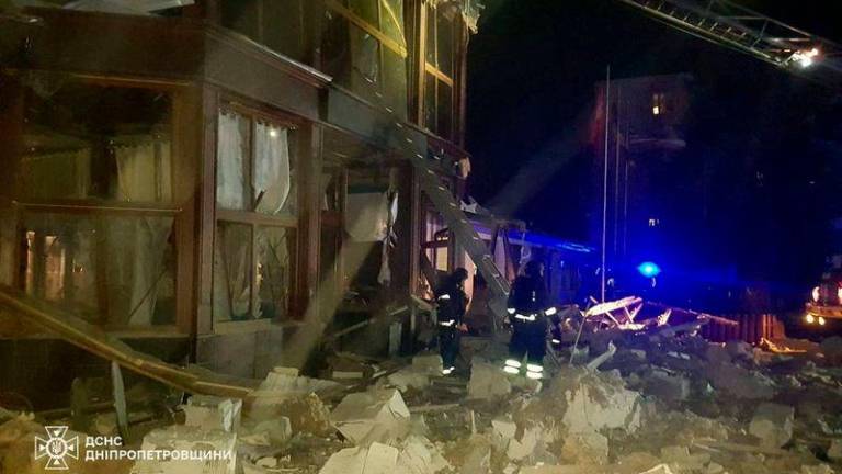 Emergency personnel work in a destroyed building following a Russian missile strike, amid Russia’s attack on Ukraine, in Kryvyi Rih, Ukraine March 5, 2025. REUTERSpix