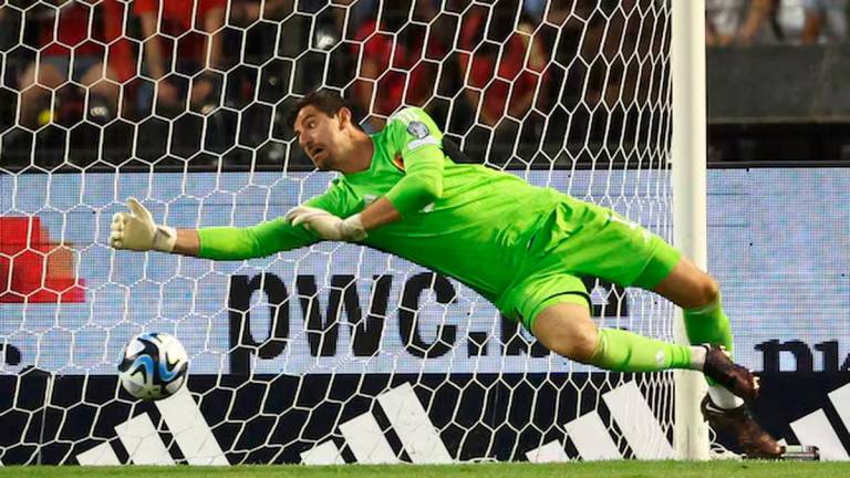 Thibaut Courtois in action REUTERS/Yves Herman/File Photo