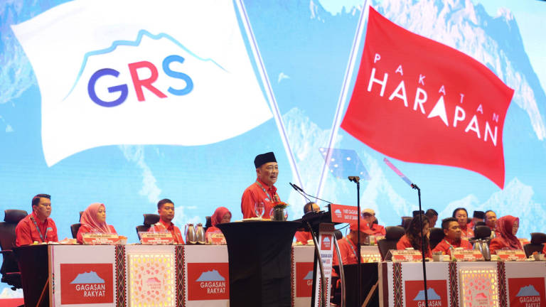 President of Gabungan Rakyat Sabah (GRS), Datuk Seri Hajiji Noor, delivered his officiating speech at the GRS Annual General Assembly held at the Sabah International Convention Centre (SICC) yesterday. – BERNAMA