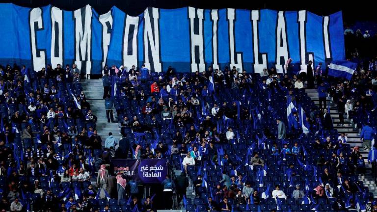 Football - Saudi Pro League - Al Hilal v Al Wehda - Kingdom Arena, Riyadh, Saudi Arabia - January 21, 2025General view of Al Hilal fans and a giant banner inside the stadium before the match - REUTERSPIX