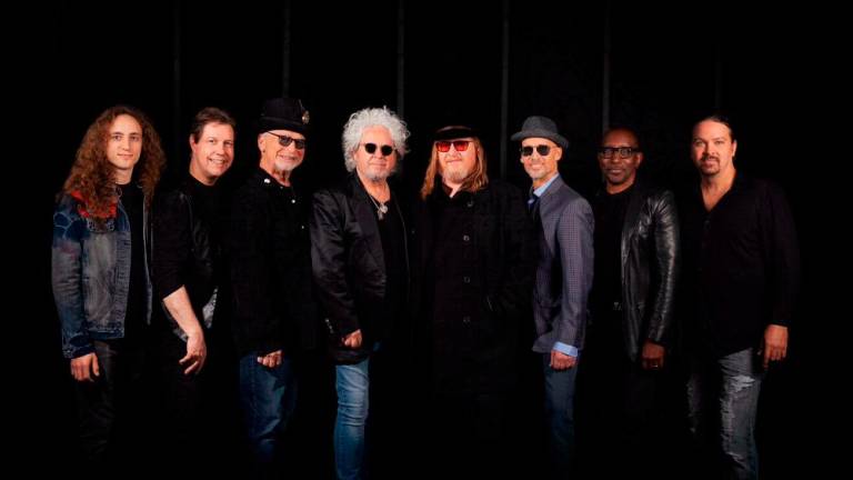 (From left to right) Atlas, Ham, David Paich, Lukather, Williams, Pierce, Phillinganes and Forrest. – PIC BY MICHELLE BRODY