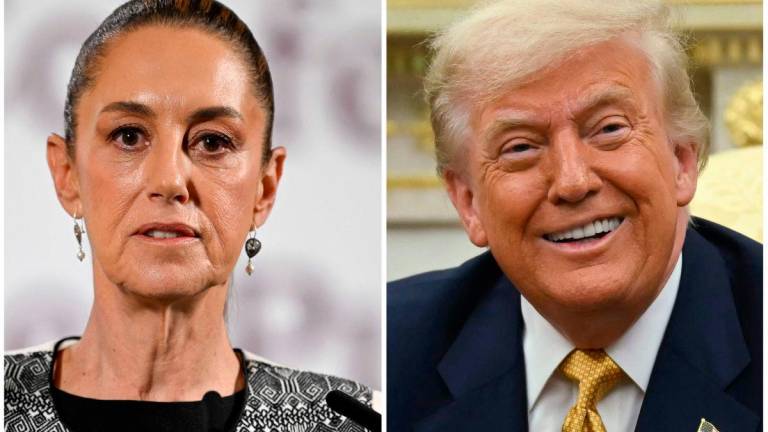 Mexico’s President Claudia Sheinbaum (L) and US President Donald Trump (R)