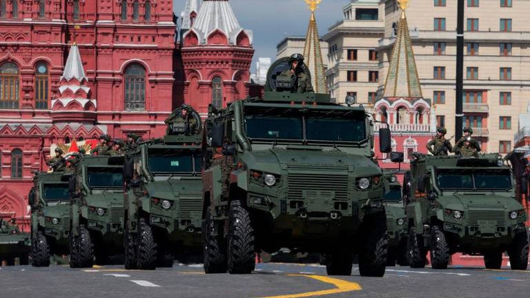 Russia’s Phoenix armoured fighting vehicles and Linza medical armoured vehicles drive in Red Square during a military parade on Victory Day, marking the 80th anniversary of the victory over Nazi Germany in World War Two, in Red Square in central Moscow, Russia, May 9, 2025. REUTERSpix