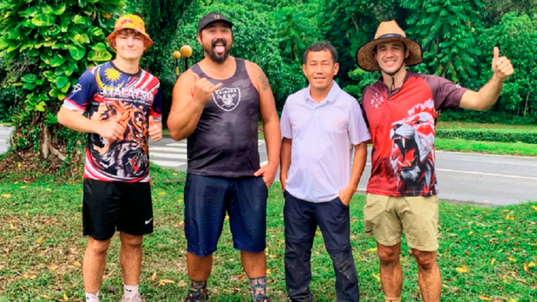 From left: Singapore Sling 2025 winner Jean Poignee, 3rd-place finisher Richard Creelman, runner-up James Lai and Julian Cardona, who finished 6th. – Photo by Wesley de Ridder