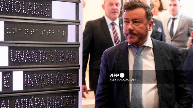Self-made Austrian tycoon and founder of Signa Holding Rene Benko arrives to testify in front of a parliamentary committee of inquiry at parliament in Vienna, Austria, on May 22, 2024. - AFPPIX