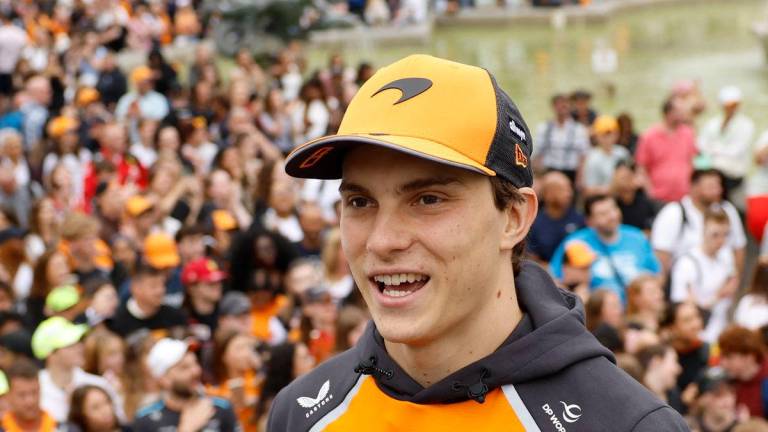 McLaren’s Oscar Piastri during an interview at the McLaren event in Trafalgar Square Action Images via REUTERSpix