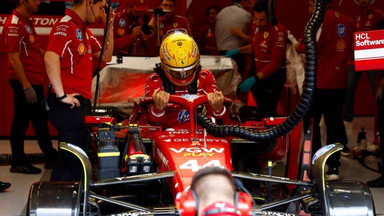 Ferrari’s Lewis Hamilton during practice - REUTERS