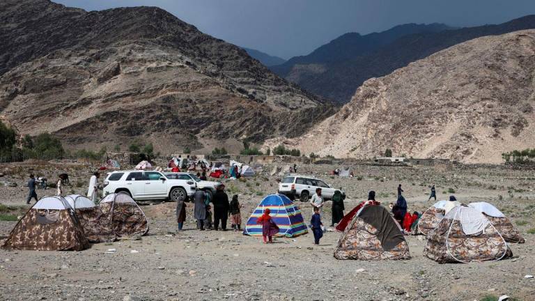 A general view of tents where people affected by the deadly earthquake live in Nurgal district, Kunar province, Afghanistan, September 5, 2025. REUTERS/Sayed Hassib