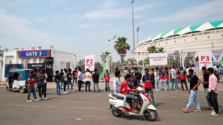 Cricket - Indian Premier League - IPL - Lucknow Super Giants v Royal Challengers Bengaluru - Bharat Ratna Shri Atal Bihari Vajpayee Ekana Cricket Stadium, Lucknow, India - May 9, 2025 Fans are pictured outside the stadium following the announcement that the Indian Premier League has been suspended for one week amid the ongoing tensions between India and Pakistan - REUTERSPIX