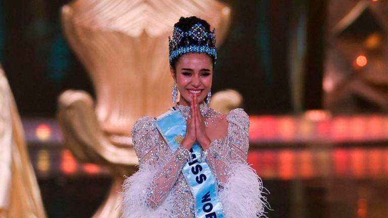 Thailand’s Opal Suchata Chuangsri reacts after being crowned Miss World at the 72nd Miss World finale in Hyderabad, India, May 31, 2025. REUTERS/Francis Mascarenhas