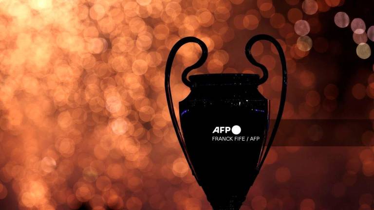 The UEFA Super Cup trophy is seen as the club celebrate the 2024–2025 season's trophies (Ligue 1, Coupe de France, Trophée des Champions, the UEFA Champions League) after the French L1 football match between Paris Saint-Germain (PSG) and Angers SCO at the Parc des Princes Stadium in Paris on August 22, 2025. - AFP