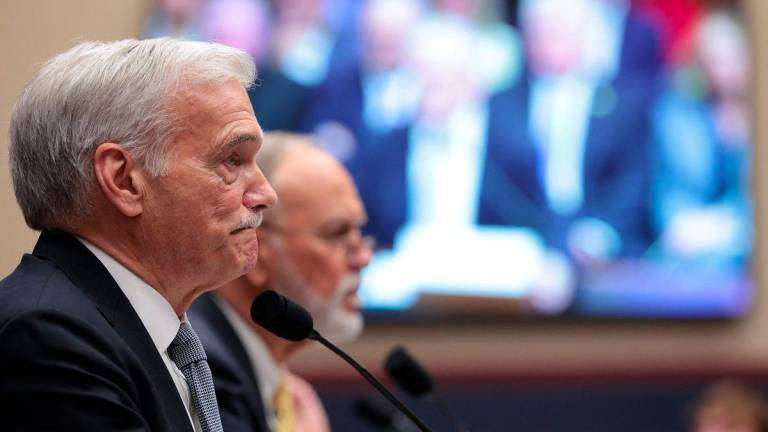 WASHINGTON, DC - JULY 15: Dr. Robert Groves, Interim President of Georgetown University, testifies before the House Committee on Education and Workforce in the Rayburn House Office Building on July 15, 2025 in Washington, DC. - Win McNamee/Getty Images/AFPPIX