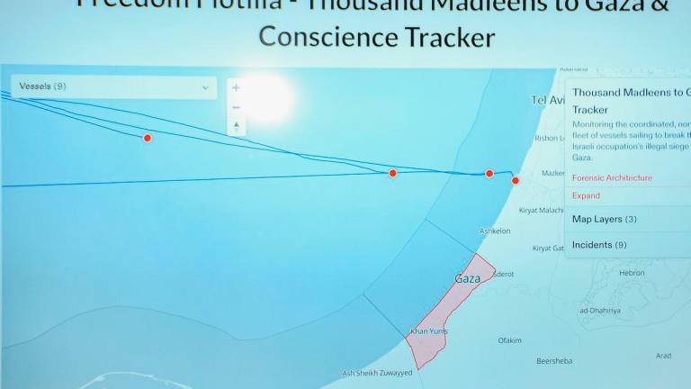 Latest update on the journey of Freedom Flotilla Coalition and Thousands Madleen to Gaza at MyCare headquarters , Serdang, yesterday - BERNAMA
