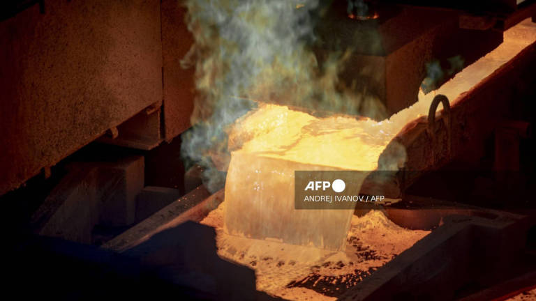 Molten copper is prepared at the Canadian Copper Refinery (CCR), owned by Glencore, in Montreal, Canada, on July 17, 2025. - AFP