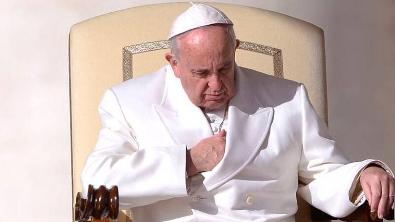 Pope Francis gives his weekly general audience on February 10, 2016 at St Peter's square in Vatican. Pope Francis's condition continues to be critical, the Vatican said on February 22, 2025, explaining that he was alert and in his armchair but also required high-flow oxygen and blood transfusions. AFPpix