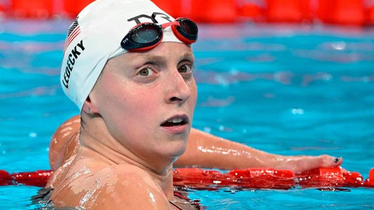 (FILES) US’ Katie Ledecky. - Jonathan NACKSTRAND / AFP