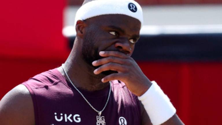 Tennis - Queen's Club Championships - Queen's Club, London, Britain - June 16, 2025Frances Tiafoe of the U.S. reacts during his round of 32 match against Britain's Dan Evans - REUTERSPIX