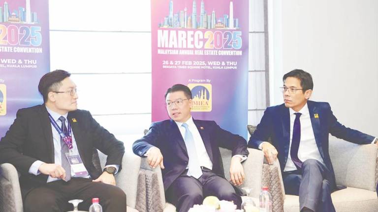 From left: Marec 2025 organising chairman Ethan Leong Yung Sen, Nga and Malaysian Institute of Estate Agents president Tan Kian Aun at a press conference held in conjunction with the convention.