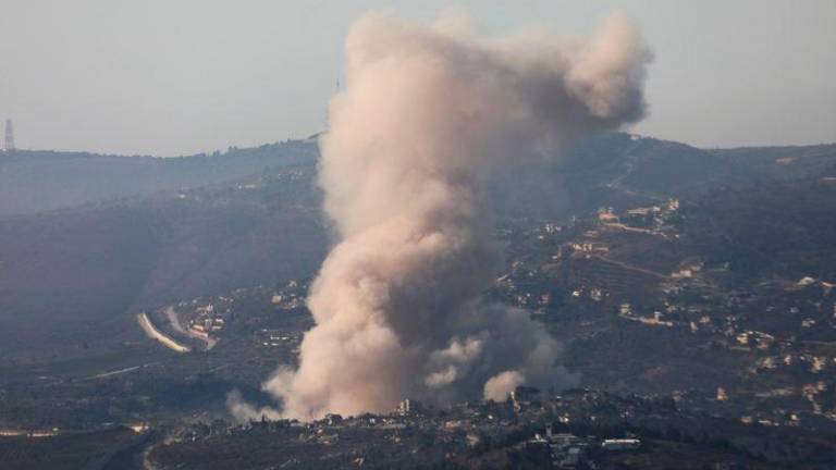 Smoke billows over Kfar Kila, amid ongoing hostilities between Hezbollah and Israeli forces, as pictured from Marjayoun, near the border with Israel, Lebanon - REUTERSpix