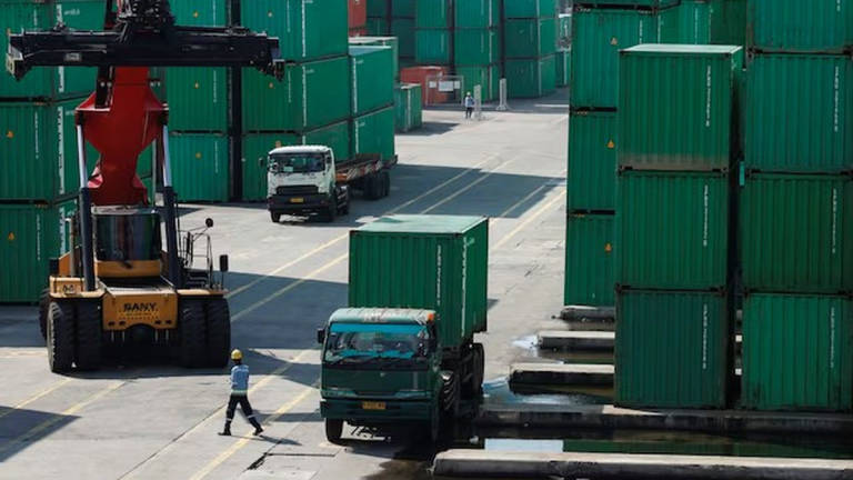 A container truck is unloaded from a truck at Tanjung Priok Port, following the announcement that U.S. President Donald Trump would impose tariffs of 32% on goods from Indonesia, in North Jakarta, Indonesia, July 8, 2025. - REUTERS