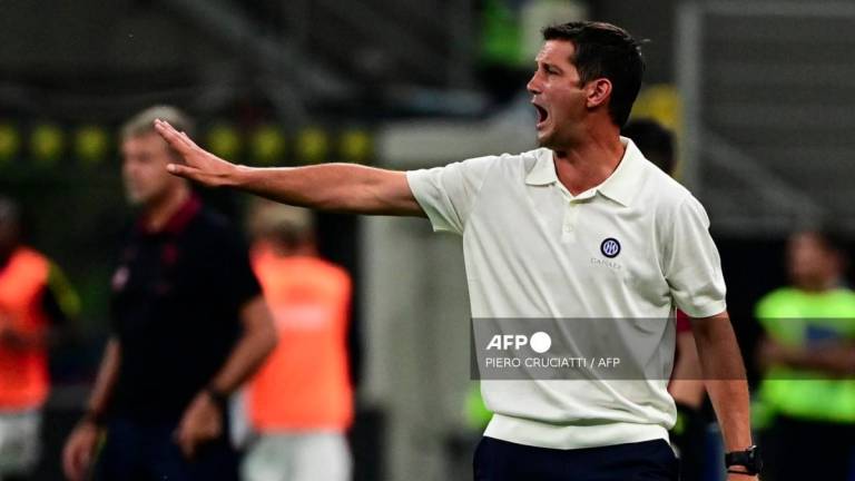 Inter Milan's Romanian coach Cristian Chivu reacts from the sidelines during the Italian Serie A football match between Inter Milan and Torino at the San Siro Stadium in Milan, on August 25, 2025. - AFPPIX