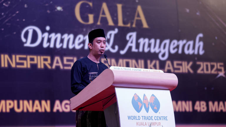 Deputy Minister of Youth and Sports, Adam Adli Abdul Halim, delivered a speech at the 2025 Harmoni Klasik Inspiration Awards and Gala Dinner held at the World Trade Centre Kuala Lumpur yesterday. - BERNAMA