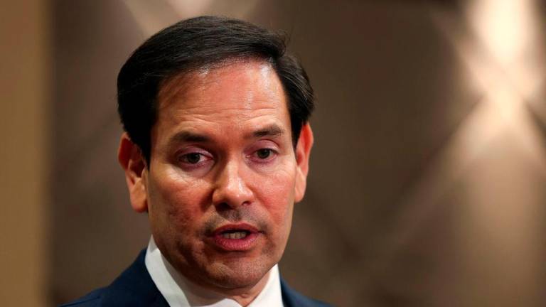US Secretary of State Marco Rubio speaks to the media following an informal meeting of The North Atlantic Treaty Organisation (NATO) foreign ministers in Antalya, on May 15, 2025, ahead of potential peace talks between Ukraine and Russia in Turkey..AFPpix