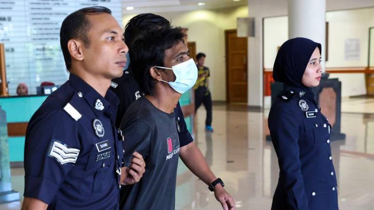 Seorang pemotong rumput dihukum penjara lapan bulan oleh Mahkamah Majistret di sini hari ini selepas mengaku bersalah atas pertuduhan mencederakan seorang anggota polis menggunakan parang Sabtu lepas- BERNAMA