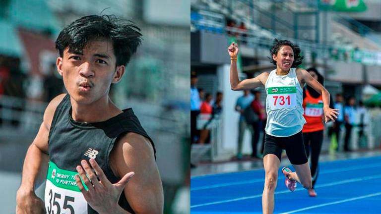 National athletes Pengiran Aidil Auf Hajam (left) and Zaidatul Husniah Zulkifli (right). - BERNAMA
