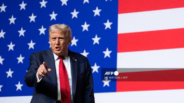 US President Donald Trump departs after addressing senior military officers gathered at Marine Corps Base Quantico in Quantico, Virginia, on September 30, 2025. - AFP