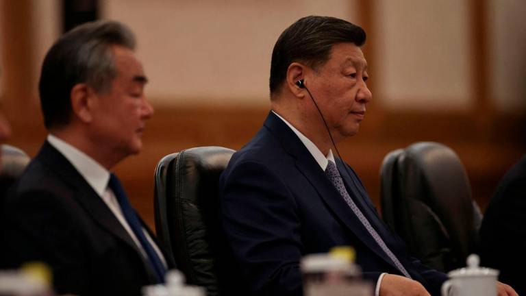 Chinese President Xi Jinping during the opening remarks of the 25th European Union - China Summit at the Great Hall of the People in Beijing on July 24, 2025. (Photo by Andres MARTINEZ CASARES / POOL / AFP)