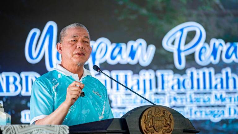 Timbalan Perdana Menteri yang juga Menteri Peralihan Tenaga dan Transformasi Air Datuk Seri Fadillah Yusof berucap pada perasmian Sambutan Hari Sungai Sedunia Tahun 2025 Peringkat Kebangsaan di Sungai Batu Tegoh hari ini. - fotoBERNAMA