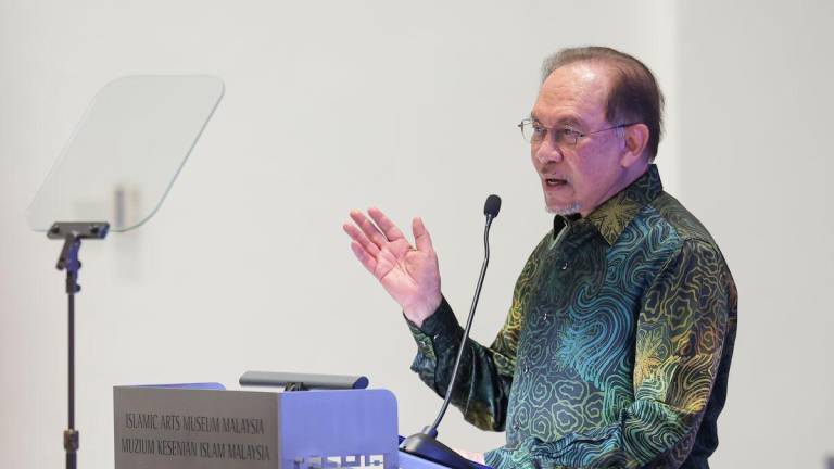 Prime Minister Datuk Seri Anwar Ibrahim addressing the launching of the 'More Than A Day As A Tiger' Exhibition at the Islamic Arts Museum Malaysia - BERNAMAPIX