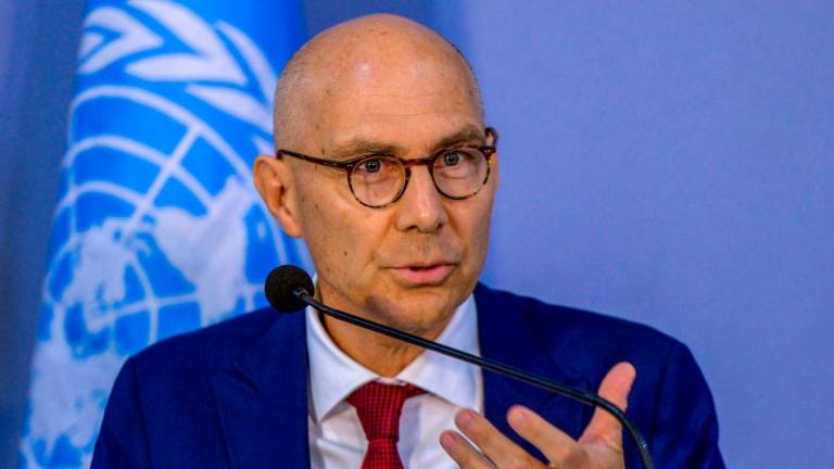 UN High Commissioner for Human Rights Volker Türk speaks during a press conference in Colombo on June 26, 2025. (Photo by AFP)