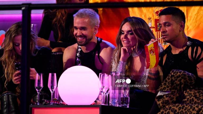 Spanish singer Melodía Ruiz Gutiérrez, known as Melody representing Spain with the song “Esa diva” reacts to the results announcement during the grand final of the Eurovision Song Contest 2025, at the St. Jakobshalle arena in Basel on May 18, 2025. (Photo by Fabrice COFFRINI / AFP)
