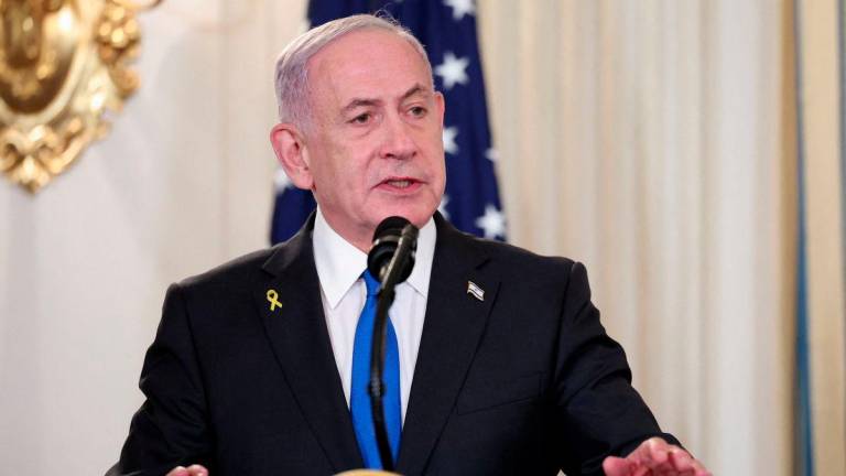 Israeli Prime Minister Benjamin Netanyahu speaks during a joint press conference with U.S. President Donald Trump (not pictured) in the State Dining Room at the White House in Washington, D.C., U.S., September 29, 2025. - REUTERSPIX