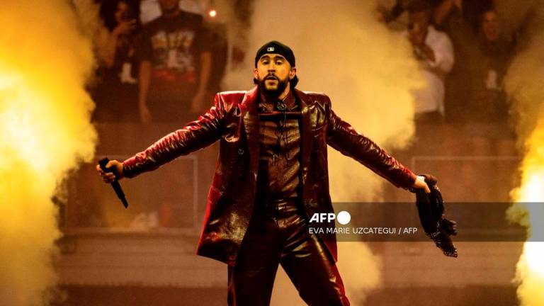 (FILES) Puerto Rican singer Bad Bunny performs on stage during his Most Wanted Tour at the Kaseya Center in Miami on May 24, 2024. - AFP