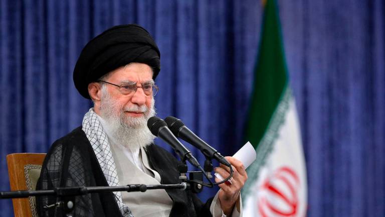 Iran’s Supreme Leader Ayatollah Ali Khamenei speaks during a meeting in Tehran, Iran, May 20, 2025. REUTERSpix