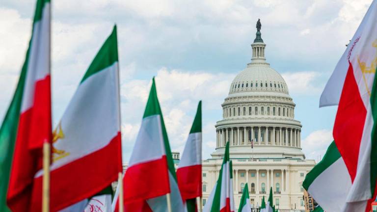 Iranian flags are displayed on the National Mall near the U.S. Capitol as part of a demonstration organized by activists who support regime change by the people of Iran, in Washington, D.C., U.S., June 20, 2025. - REUTERSPIX