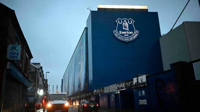 Street scenes around the ground as news of the postponement of the English Premier League football match between Everton and Liverpool spreads, outside Goodison Park in Liverpool, north west England on December 7, 2024. - AFPPIX