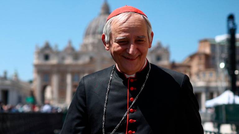 Cardinal Matteo Zuppi leaves after attending a general congregation meeting at the Vatican, as seen from Rome, Italy, April 30, 2025. REUTERSpix