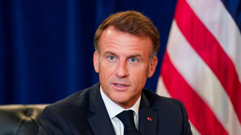 French President Emmanuel Macron meets with U.S. President Donald Trump (not pictured) during the 80th United Nations General Assembly, in New York City, New York, U.S., September 23, 2025. - REUTERSPIX