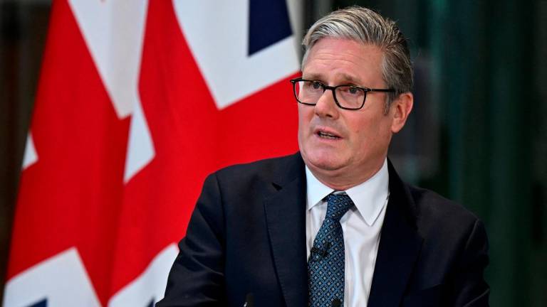 British Prime Minister Keir Starmer speaks during a press conference with French President Emmanuel Macron (not pictured) on July 10, 2025 in London, England. Leon Neal/Pool via REUTERS