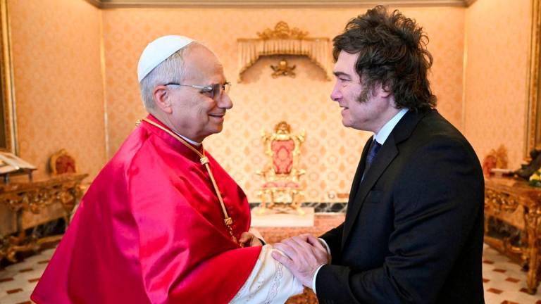 Pope Leo XIV meets with Argentina's President Javier Milei at the Vatican, June 7, 2025. - REUTERSPIX