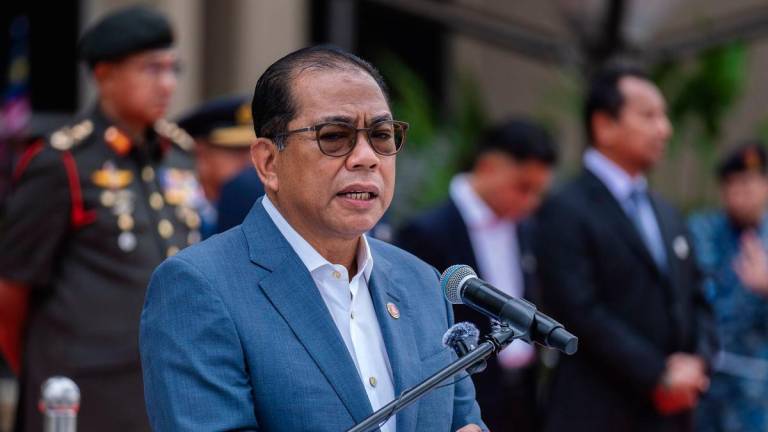 Menteri Pertahanan, Datuk Seri Mohamed Khaled Nordin berucap pada Majlis Pelancaran Sambutan Hari Kebangsaan dan Hari Malaysia (HKHM) Peringkat Kementerian Pertahanan Tahun 2025 di Dataran Wisma Pertahanan hari ini -fotoBERNAMA
