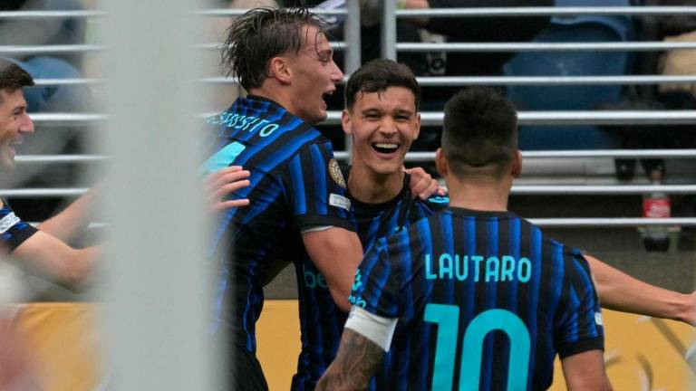 Inter Milan’s Italian defender Inter Milan’s Argentine forward #45 Valentin Carboni (C) on June 21, 2025-AFPpix