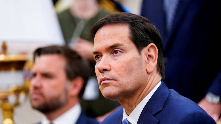 U.S. Secretary of State Marco Rubio takes part in a meeting between President Donald Trump and NATO Secretary General Mark Rutte in the Oval Office at the White House in Washington, D.C., U.S., July 14, 2025. - REUTERS