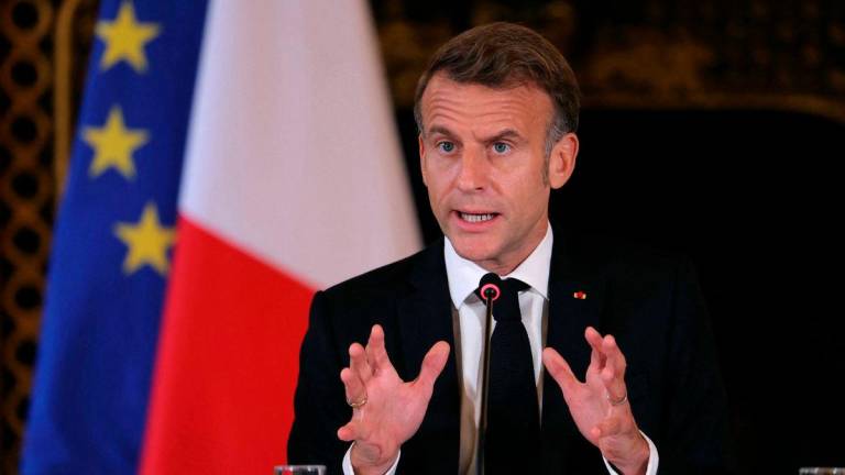 France’s President Emmanuel Macron speaks during a ministerial meeting on the implementation of the Middle East peace plan at the Quai d’Orsay, in Paris, France October 9, 2025. Thomas Samson/Pool via REUTERS