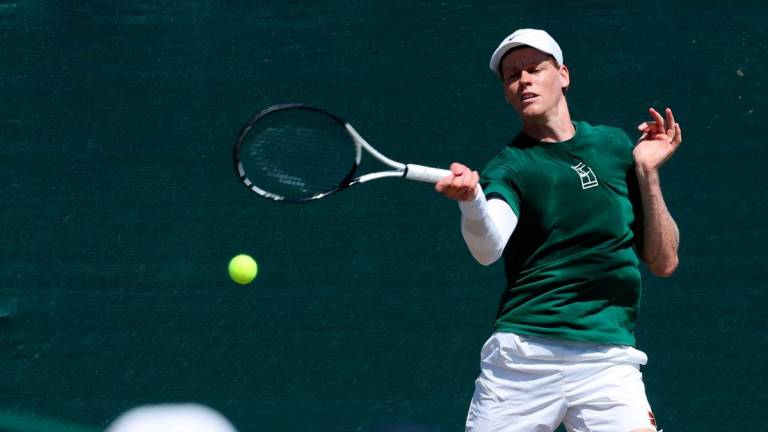 Tennis - Wimbledon - All England Lawn Tennis and Croquet Club, London, Britain - July 12, 2025Italy's Jannik Sinner in action during practice - REUTERSPIX