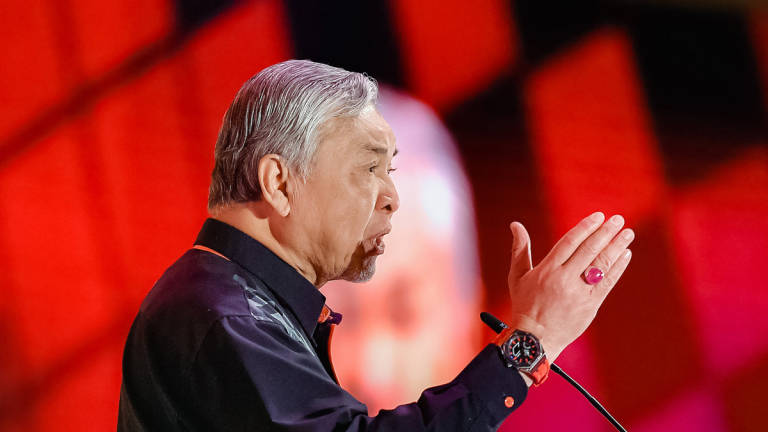 Deputy Prime Minister Datuk Seri Dr Ahmad Zahid Hamidi delivers a speech at the 2025 FELDA Settlers’ Appreciation Ceremony at the Malaysia International Trade and Exhibition Centre (MITEC) today. – BERNAMA